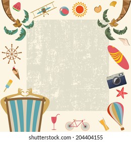 summer accessories, vector illustration.