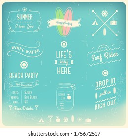 Summer Activities Typography Design Elements