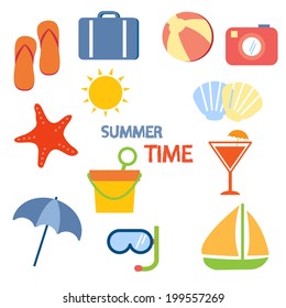 Summer Activities Vector Illustration