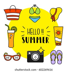 Summer Activities Vector Illustration