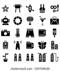 Summer activity black vector logo icon or illustration. Editable stroke and color. Perfect use for pattern and design graphic.