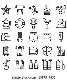 Summer activity black vector logo icon or illustration. Editable stroke and color. Perfect use for pattern and design graphic.