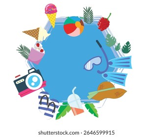 Summer activity and cool sea vector illustraiton 