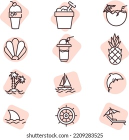 Summer adventure, illustration, vector on white background.