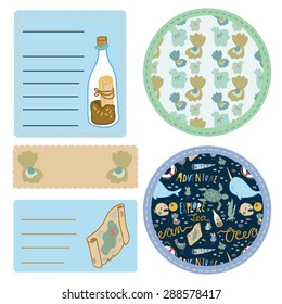 Summer adventure label / sticker set