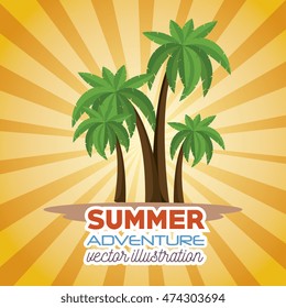 summer adventure landscape icon vector illustration graphic