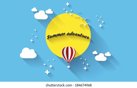 Summer adventure poster. Vector