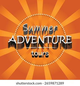 Sommerabenteuersitzung, Veranstaltung, Ankündigung, Festival, Urlaub, Vektorgrafik-Design-Illustrator. eps