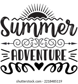 Summer Adventure T-shirt Design Vector File.