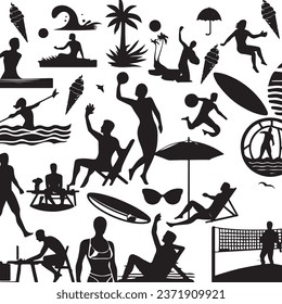 Summer adventure vector silhouette design