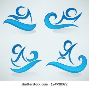 summer adventure,vector collection of aqua park and swimming symbols