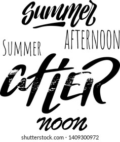 Summer afternoon, vector poster, lettering