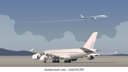Summer air tours to sea resorts. Vector.
