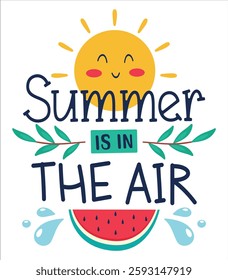 Summer is in the air typography t-shirt design