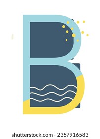 Summer Alphabet B Letter Vector Illustration