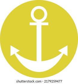 Summer anchor, illustration, vector on a white background.
