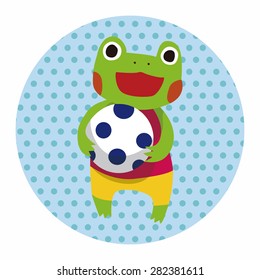 summer animal frog flat icon elements background,eps10