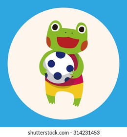 summer animal frog flat icon elements background,eps10