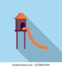 Summer aqua slide icon flat vector. Water park. Aquatic indoor