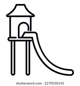 Summer aqua slide icon outline vector. Water park. Aquatic indoor