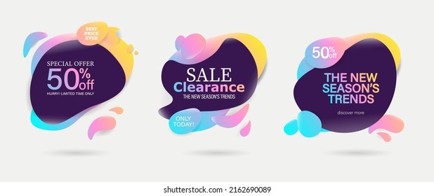 Summer Arrivals Banner Set. Modern Sale and Special Offers Banners.