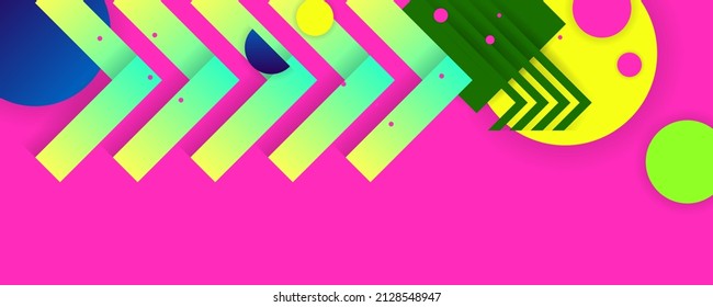 Summer Art Neon Trend Bright color design backgrounds template summer juicy background with geometric elements