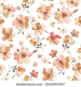 summer, art textile design, small flower leaf abstract,pattern allover repeats colors botanical, fabric  wallpaper print digital