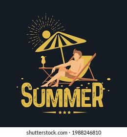 Summer artwork Vector design for tee shirt in custom and beach lover.