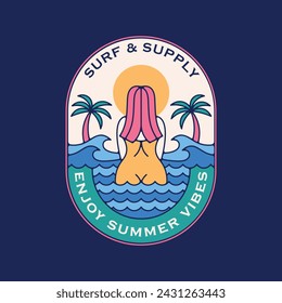 Summer artwork - Vector print for girl t-shirt in custom colors