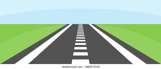 Sommerasphalt Skyline Vektorgrafik. Straße mit Naturhintergrund.