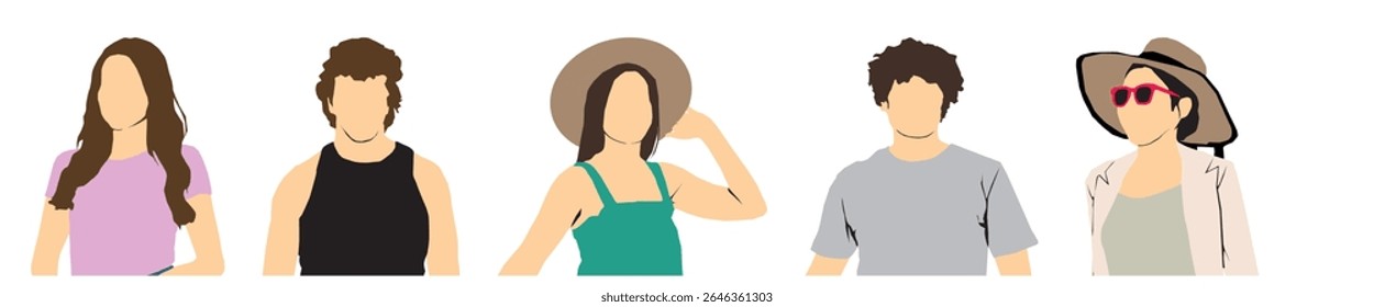 summer attire fashion people vector 