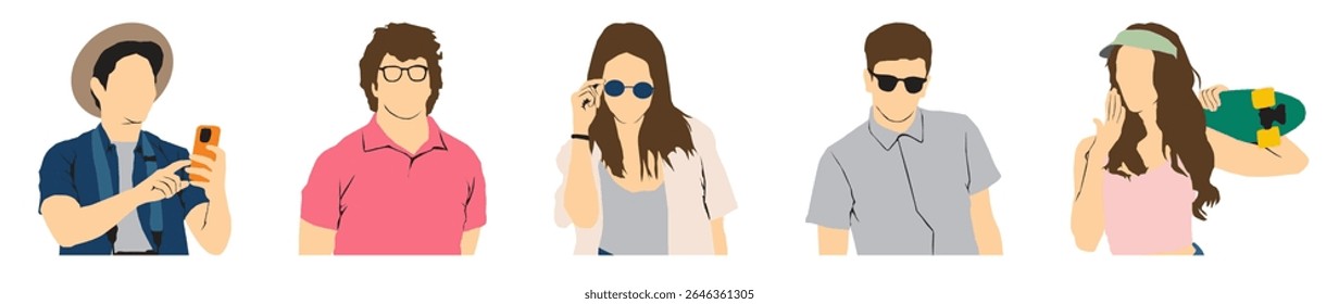 summer attire fashion people vector illustration