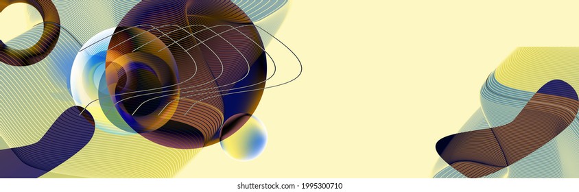 Summer Autumn Abstract background on pastel green light beige color futuristic elements banner with lines new shapes for brand text web or print design