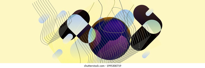 Sommer Herbst Abstrakter Hintergrund auf pastellgrünem, beigefarbenem Banner für futuristische Elemente mit neuen Formen für Markentextweb oder Print-Design
