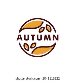 Summer autumn logo template. leaf icon symbol vector logotype