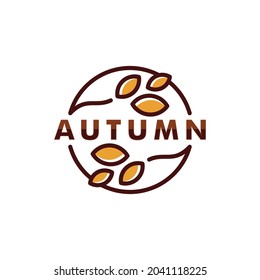 Summer autumn logo template. leaf icon symbol vector logotype