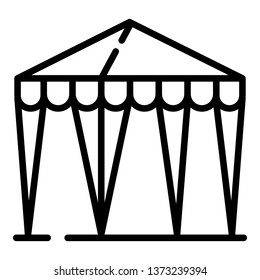 Summer awning icon. Outline summer awning vector icon for web design isolated on white background