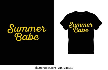 Summer Babe Typography T Shirt Design