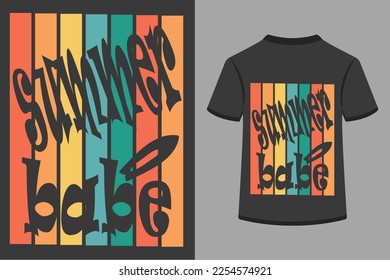  summer babe - typography t-shirt design editable and high printable eps vector file,