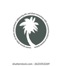Summer backgroud with sunset and palm trees