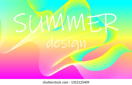 Summer background abstract. Flow shapes design. Soundwave music background.