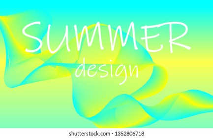 Summer background abstract. Flow shapes design. Soundwave music background.