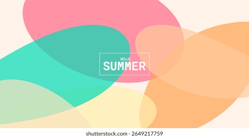 Summer Background with Abstract Organic Shapes. Bg. Modern Wallpaper. Vector Illustration