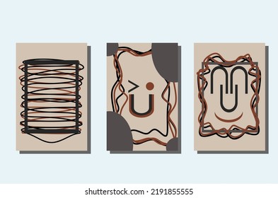 Summer background with abstract shapes texture. Trendy design with hand drawn elements, minimalistic pattern. Vector templates for cards, banners, invitations, social media posts, posters, web ads, wa