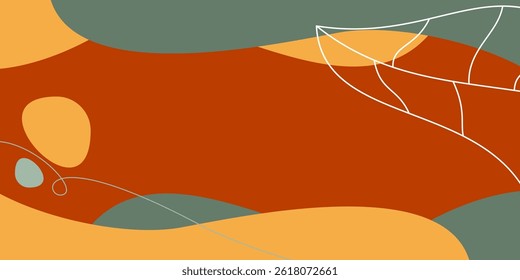 summer background abstract shapes, waves and leaf patterns design free copyspace area.