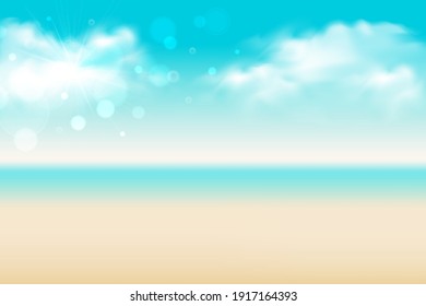 summer background  abstract soft blue sky   beach blurred gradient background  vector illustration