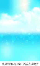 summer background. abstract soft blue sky and sea blurred gradient background, vector illustration