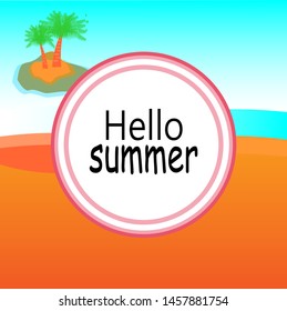 
summer background, with additional islands above. greeting cards.