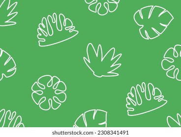 Summer background with attractive color patterns of leaves, plants and flowers icons. vector for banners, greeting cards, social media, gift wrapping.