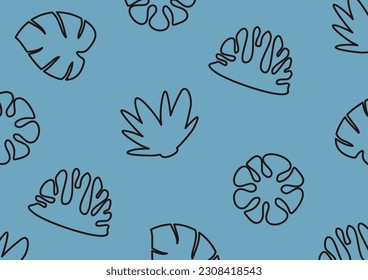 Summer background with attractive color patterns of leaves, plants and flowers icons. vector for banners, greeting cards, social media, gift wrapping.